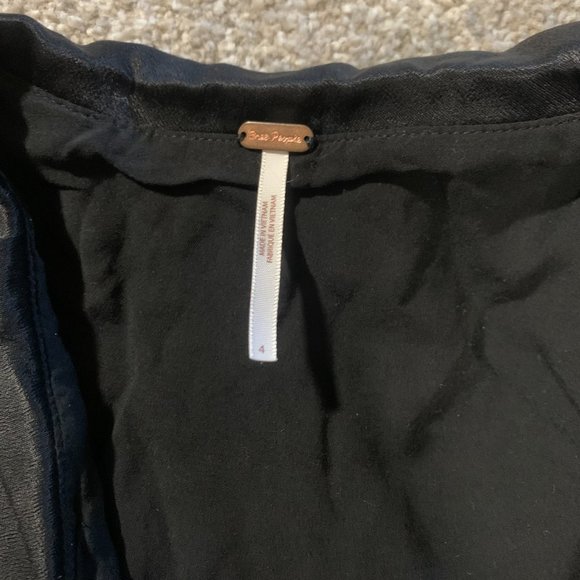 NWT: Free People Black Satin Wrap Vest with Tie | Size: 4 - Picture 2 of 4